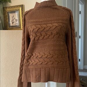 Vintage St. john’s Bay Cozy Brown Cable Knit Sweater
